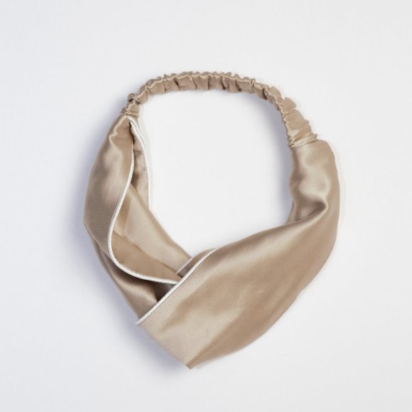 100% mulberry silk headband (mocha) - Picture 2 of 2